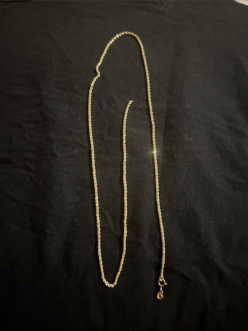 10k solid Gold Rope Chain Necklace - Women Jewelry